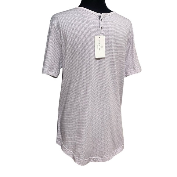 ConStruct Taupe Henley Shirt Size Medium NWT Abstract Print 100% Cotton Casual - Picture 3 of 8